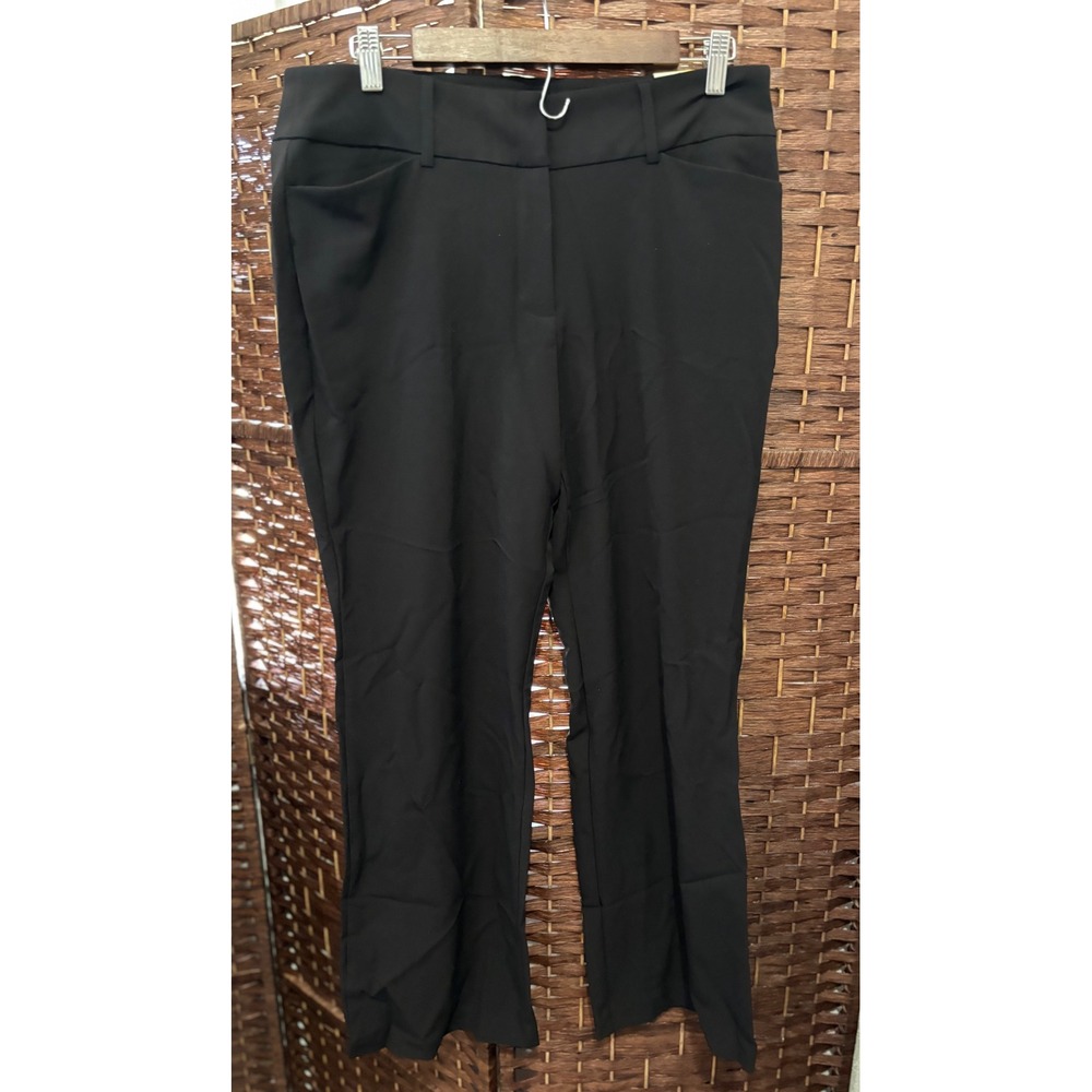 Time and Tru Women Black Trouser Pants 12 P‎ Mid-Rise Bootcut Work Casual